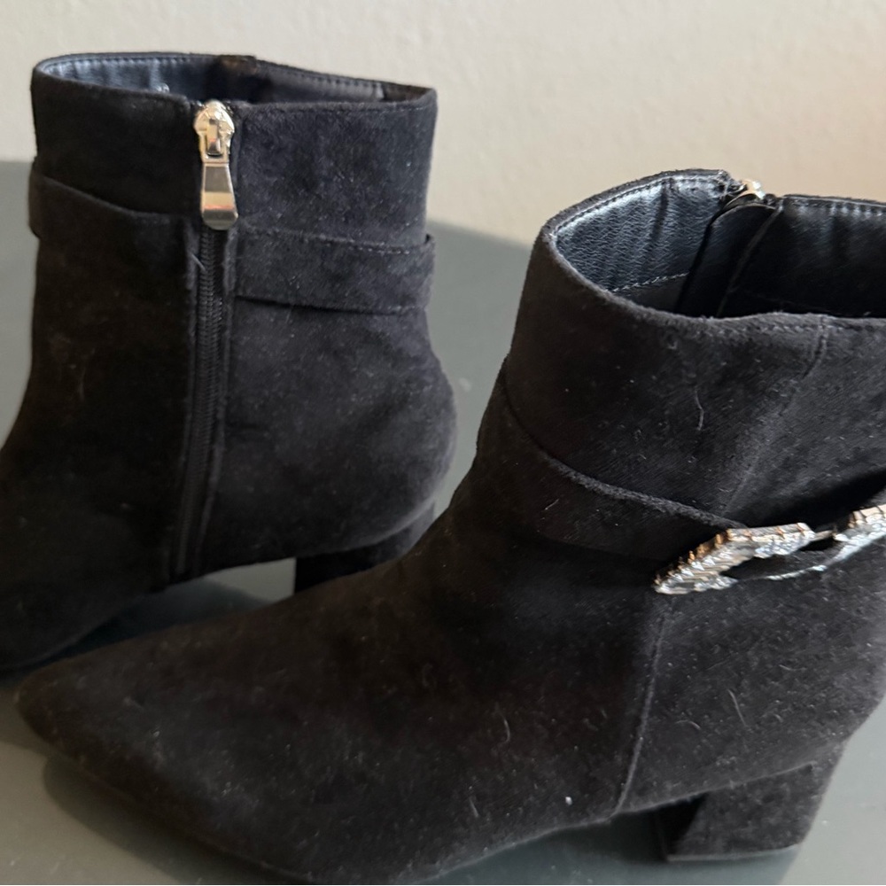 Elegant Black Suede Ankle Boots